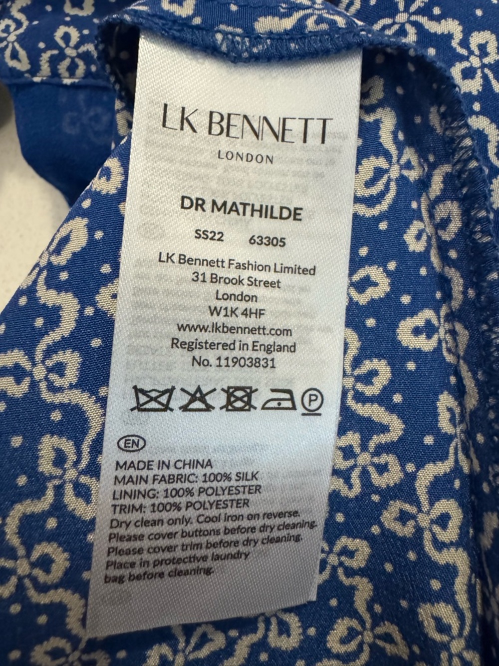 LK Bennett Mathilde Long Sleeve Silk Dress Size 14 - Picture 10 of 13